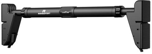 RHINOSPORT Door Pull Up Bar for Doorway Chin Up Bar from 76-95 cm (29.9in-37.4in) Workout Equipment Home Gym No Screws P6-BLACK (BLACK)