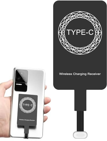 Renchey Type C Wireless Charging Adapter,Fast Speed Receiver Adapter Wireless Charger Slim Receiver Chip | Effective Wireless Charger Receiver Thin Type-C Charging Receiver