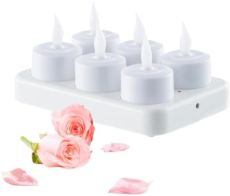 Rechargeable Candles | 6 Votive Battery Operated Candles with 2 Modes | Realistic Effect Fantasy Lighting for Home Decoration, Seasonal Decoration, Christmas Parties, Christmas Parties,