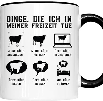 Kühe Tasse | Dinge, die ich in meiner Freizeit tue meine Kühe anschauen | Kühe Geschenk Kühezüchter Tasse Kühe Kaffeebecher lustig
