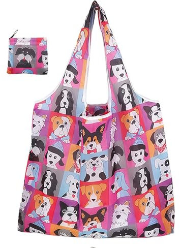 Zwenjuan Wiederverwendbare Einkaufstasche,Tragbare Einkaufstasche Faltbar Einkaufsbeutel,Umweltfreundliche Einkaufstaschen,Faltbar Einkaufstüten,Waschbar &Strapazierfähig & Leicht(46x60cm)