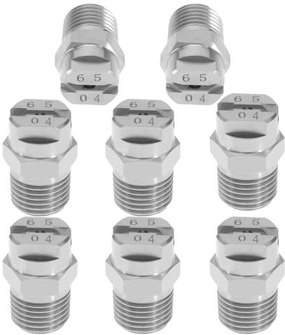 Geichan 8 Pack 65 Degrees High Pressure Fan Nozzle Tip,High Pressure Cleaner Washer Replacement for Underbody Cleaner and Water Broom, 1/4 Inch Thread Connection,1.3 mm Opening Spray Tip
