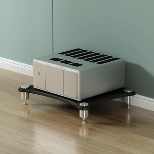 QSPNVFB Audio Rack Armadio HiFi Media Stand 1/2/3/4 Livelli AV Shelf Tower Armadio per Apparecchiature Stereo Mobile Giradischi Audio Component Rack(Black,1-Tier)