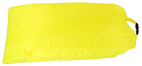 Brrnoo Gelbe Aufblasbare Liege Couch Tragbare Lufth ngematte aus Wasserdichtem Stoff Faltbar Kompakt Pool Lounge Strandbett f r Schwimmbad Meer und Reisecamping