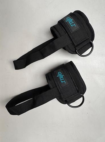 CHILLZ Ankle Strap for Cable Machine, Premium Padded Neoprene, Double D-Ring, Double Stitch Strap, Leg Workouts, Abductor, Kick Backs