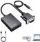 VGA to HDMI Adapter with Audio, 1080P HDMI Female to VGA Male Converter Cable - 0.5m, USB Powered for Laptop, HDTV, Monitor - Includes USB & Audio Cable, Intelligent Charging, Universal Compatibility
