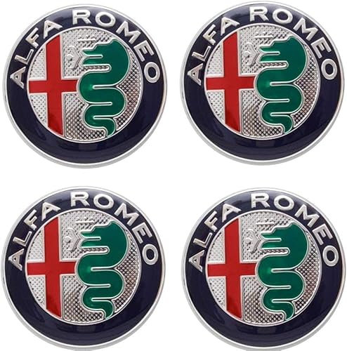 4 StüCk Radnabenkappen Radkappen Aufkleber für Alfa Romeo Mito GT 155 156 159 Spinne Brera 56mm, Radnaben Dekoration, Strapazierfähig