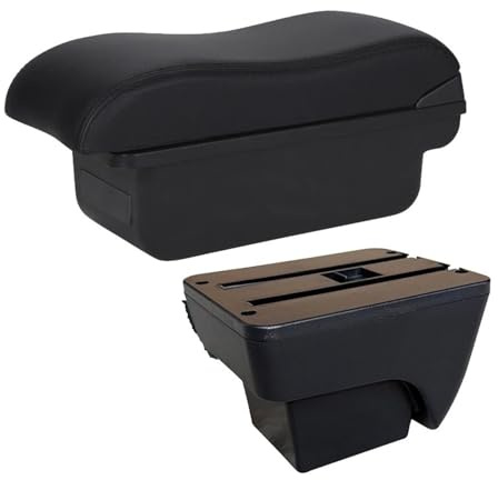 EVEKHAHHRB Für Seat Für Ibiza 6j 6L 2017-2020 2021 2022 2023 2024 2025 Auto Armlehne Box Lagerung Box Retrofit Innen Zubehör Armlehnenbox Mittelkonsole(C Black line NO USB)