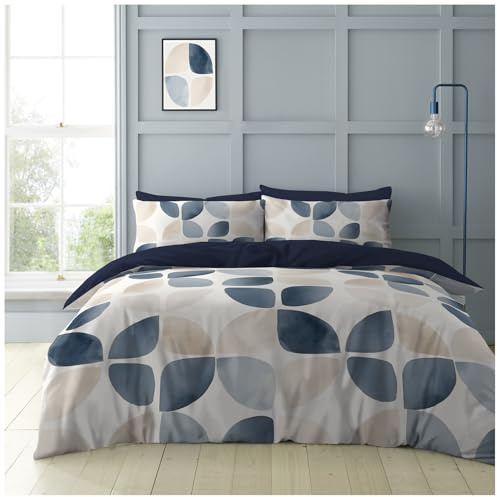GC GAVENO CAVAILIA Geometric Pattern King Size Duvet Cover Set with Matching Pillowcases - Modern Easy Care Reversible Comforter Bedding Set - Durable & Super Soft Breathable Lightweight Quilt Cover