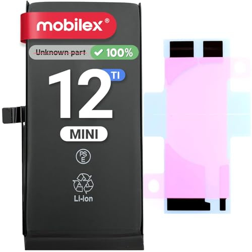 MOBILEX® Batteria per iPhone 12 mini | Senza Messaggio | Chip TI | 2460mAh - OEM | Batteria Interna con Adesivo | Alta Capacità
