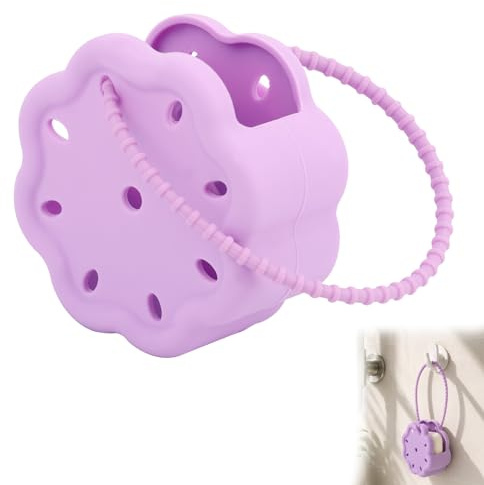 Shower Steamer Holder, Silicone Hangable Shower Steamer Tray Holder Durable Aromatherapy Diffuser Containers Suitable for Home Bathroom Bedroom (Purple)