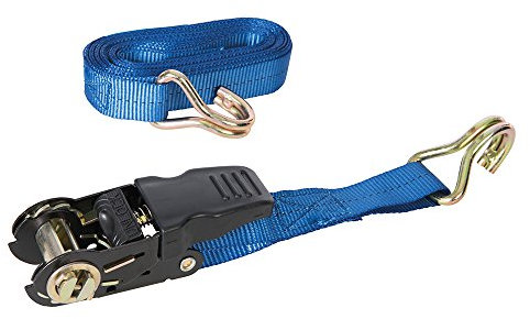 Silverline Rubber-Handled Ratchet Tie Down Strap J-Hook 4.5m x 25mm - Rated 350kg Capacity 700kg (978413)