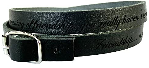 area17 Lederarmband mit Gravur Wickelarmband 50 cm mit Schnalle Farbauswahl Armband mit Wunsch Gravur