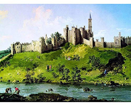 Wee Blue Coo Painting Old Master Canaletto Alnwick Castle Northumberland UK Art Print Poster Wall Decor Kunstdruck Poster Wand-Dekor-12X16 Zoll