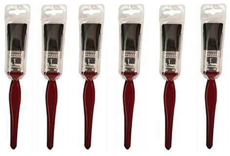 6 x One Inch Decorating Paint Brushes 1 | 25mm Synthetic Bristle