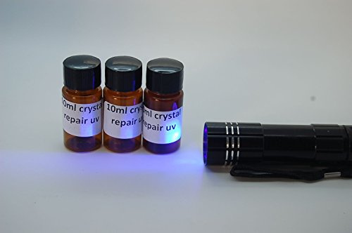 30ml Résine UV, Colle pour la Réparation de Montres, Cristaux, Verre et Métal et 9 LED Torche UV