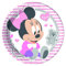 Disney 47666 Infant Minnie Party Decoration Plates Paper, 23 cm/Large