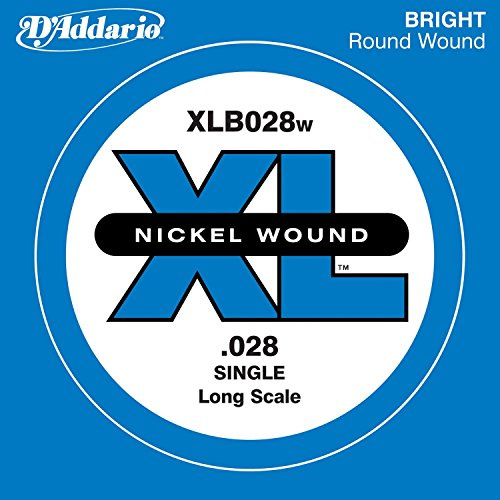 D'Addario .028 Plain Steel Long Scale Single String for Bass Guitar