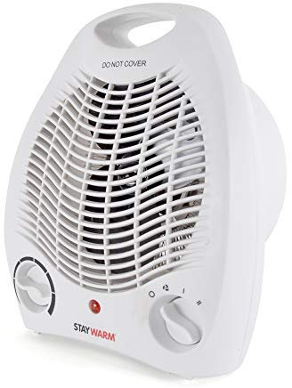 STAYWARM® 2000w Upright Fan Heater with 2 Heat Settings / Cool Blow Fan / Variable Thermostat / Frost Watch Protection / Overheat Protection / GS Safety Approved - F2001WH - White