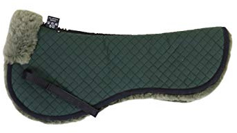Engel Reitsport | SAKIS1-L-GRU-GRU | Sattelkissen mit echtem Merino Lammfell | Fellrand vorne | Steppstoff grün Fell grün | Grösse L