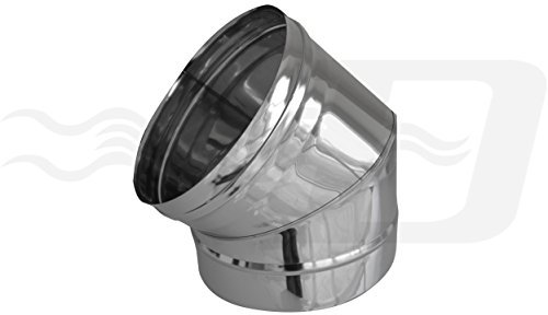 CURVA CURVE 45° ACCIAIO INOX 304 DIAM. 80 mm PER CANNA FUMARIA STUFA A PELLET