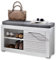 Stella Trading LIFE Schuhbank mit Sitzfläche, weiss hochglanz - bequeme Sitzbank mit Stauraum für Ihren Flur - 92 x 50 x 37 cm (B/H/T)