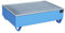 eurokraft | pro | Stahl-Auffangwanne mit PE-Einsatz | für 200-l-Fässer | LxBxH 1215 x 815 x 365 mm | blau lackiert