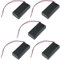 Enclosed 2 AA Battery Holder Case Box With 150mm Wire Leads and Switch (Pack of 5)