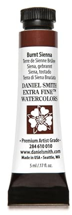 Daniel Smith 284610010 Extra Fine Watercolors Tube, 5ml, Burnt Sienna, 0.17 Fl Oz (Pack of 1)