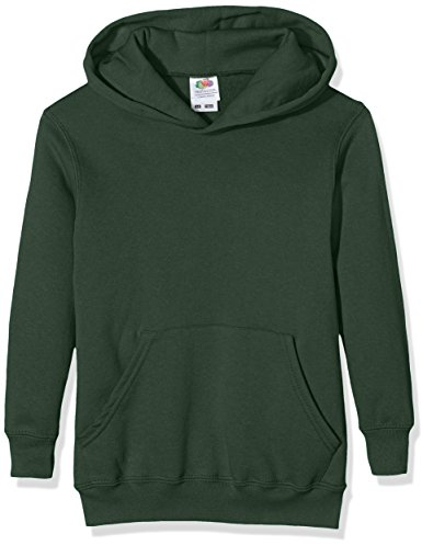 Fruit of the Loom Unisex Kids Pull-over Classic Hooded Sweat, Bottle Green, 10-11 Years (Manufacturer Size:32)