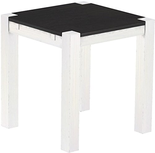 Esstisch Rio Kanto 73x73 cm Ebenholz Weiss Pinie Massivholz Größe und Farbe wählbar Esszimmertisch Küchentisch Holztisch Echtholz vorgerichtet für Ansteckplatten Tisch ausziehbar Brasilmöbel