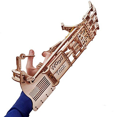 Wood Trick Wooden Robot Hand 3D Wooden Puzzle - Robotic Hand Wood Model Kit to Build