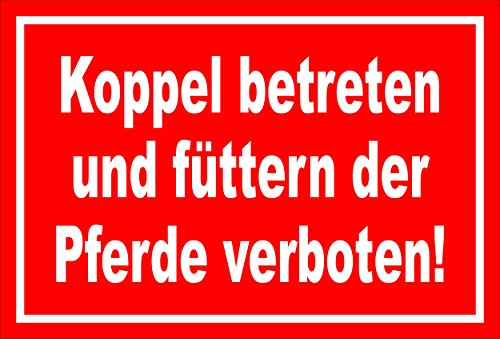 Melis-Folienwerkstatt Schild - Pferde füttern - 15x10cm | 3mm Hartschaum – S00039-009-D - 20 Varianten