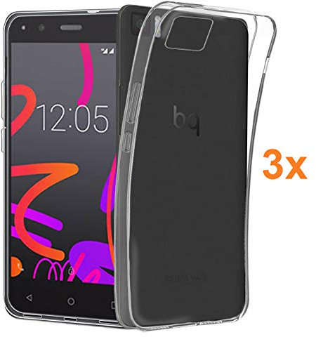 Electrónica Rey 3X Funda Carcasa Gel para BQ AQUARIS M4.5 - A4.5, Ultra Fina 0,33mm, Silicona TPU de Alta Resistencia y Flexibilidad