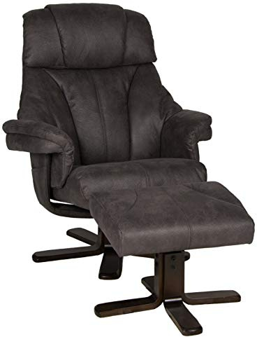 Duo Collection Yukon Relax Sessel, Fernsehsessel, Loungesessel, Ruhesessel, Büffel-Mikrofaser, Anthrazit, L/B/H: 87cm x 87cm x 106cm