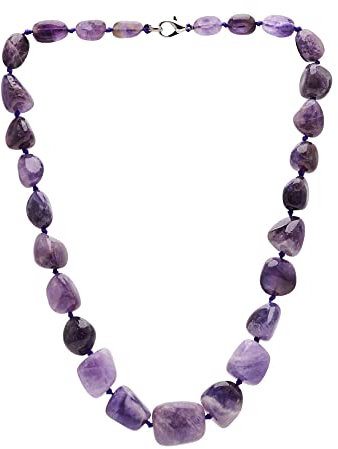 Treasure Bay Stunning Natural Gemstone Chunky Necklace for Women Different Gemstones and colour Available (Amethyst)