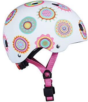 Micro | Casque Doodle Dots | Enfants | Finition Mate | Boucle Magnétique/Lumière LED intégrée | 2-5 Ans | Taille M
