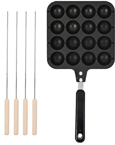 Takoyaki Grill Pan Takoyaki Plate, Non-Stick Plate Pancakes Cooking Tools Baking Mold Tray Home Kitchen Accessories with 4 Baking Pins