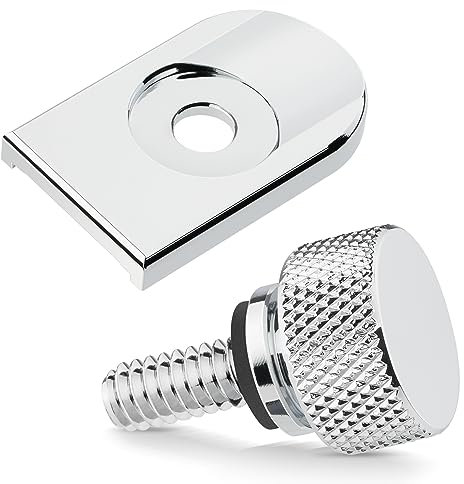 Amazicha Couvercle de boulon de selle en aluminium chromé compatible avec Harley Davidson Sportster Softail Touring Dyna 1996–2021