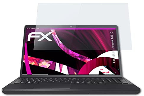 atFoliX Glasfolie kompatibel mit Fujitsu Lifebook A3510 Panzerfolie, 9H Hybrid-Glass FX Schutzpanzer Folie