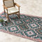 FAB HAB Outdoor-Teppich - wetterfest, farbecht, wendbar - recycelter Premium-Kunststoff - Vintage Boho Kelim - Terrasse, Balkon, Garten - Kunststoffteppich Lhasa Grün, 150x240 cm