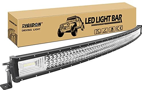 RIGIDON 52 Zoll 130 cm 675W außen alu gebogene led lichtleiste, 12V 24V Wasserdicht warmweiß offroad beleuchtung für Auto SUV Offroad ATV LKW Traktor Fahrzeuge 4x4, Slim led nebelscheinwerfer 6000K