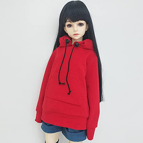 XiDonDon 30CM / 45CM / 60CM Puppenkleidung 1/3 1/4 1/6 BJD Puppenzubehör BJD SD DIY Mode Hoodie Spielzeug Puppen Kleidung (Red,1/6)