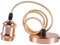 Hsthe Sea Metall E27 Vintage Lampenfassung,E27 Retro Lampenaufhängung mit Kabel,Vintage Pendelleuchte mit Deckenhalterung,1m Kabel,Rotbronze