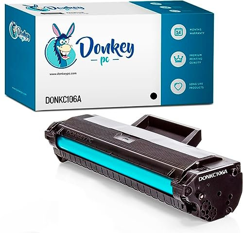 Donkey pc 106A Tonerkartuschen kompatibel für HP 106A W1106A für HP Laser 107r 107w 107a MFP 135r MFP 135a MFP 135w MFP 137fnw MFP 135wg MFP 137fwg MFP 137fwg (1 Schwarz, mit Chip)