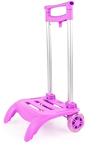 SKPAT - Trolley per Zaino Scuola - Carrello Zaino Scuola Altura Regolabile - Carrello per Zaino Scuola Leggero e Robusto - Carrello Porta Zaino Scuola Maniglia telescopica - Porta Zaino Trolley, Malva