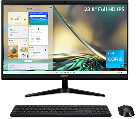 Acer Aspire C24-1700-UA91 AIO Desktop | 60,5 cm Full HD IPS Display | Intel Core i3-1215U | Intel UHD Grafik | 8GB DDR4 | 512GB NVMe M.2 SSD | Intel Wireless Wi-Fi 6 | Wireless Indows 11 Zuhause