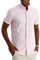 Leif Nelson Chemise d'été en lin pour homme - Manches courtes - Henley pour les loisirs et le travail - Mélange de lin et de coton - Coupe droite, Rose, S