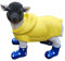 Fachhandel Plus DEKO-Figur Lamm mit Blaue Gummistiefel und Mantel lustige Tierfigur Schaf Gartendeko