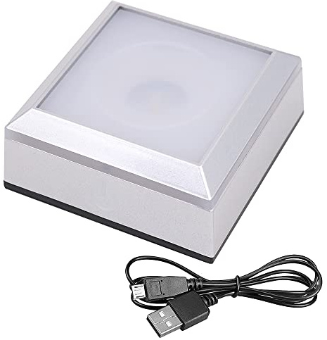 Hsthe Sea LED Light Display Base, LEDs Untersetzer Farbverlauf Farbwechsler Leuchtsockel für Kristalle Glaskunst und Heimtextilien, 7 farbwechselnde Lichter rechteckig LED Light Base